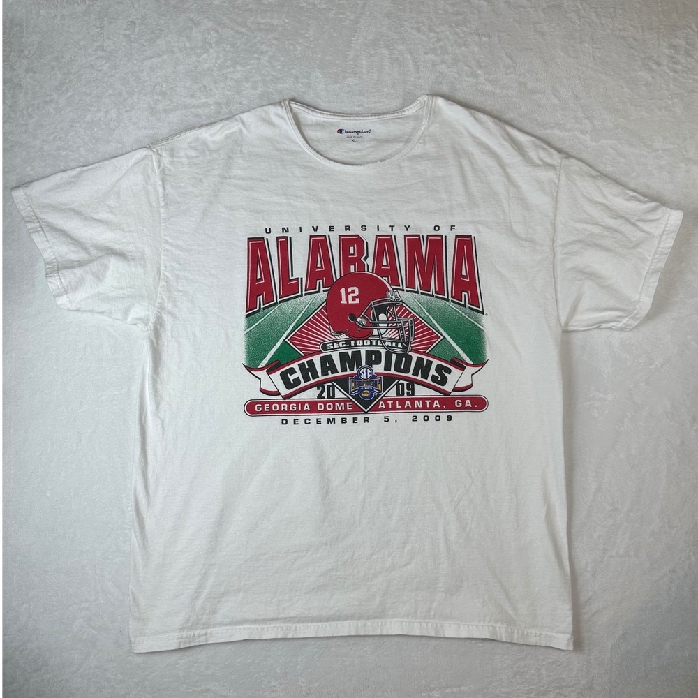 Vintage Champion Alabama Crimson Tide 2009 SEC Champions T-Shirt White XL